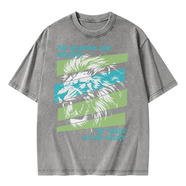 The Heavens Are Roaring Christian Washed T-Shirt