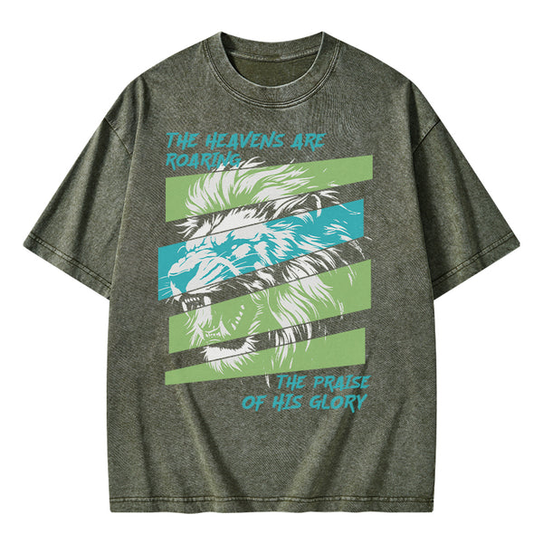 The Heavens Are Roaring Christian Washed T-Shirt
