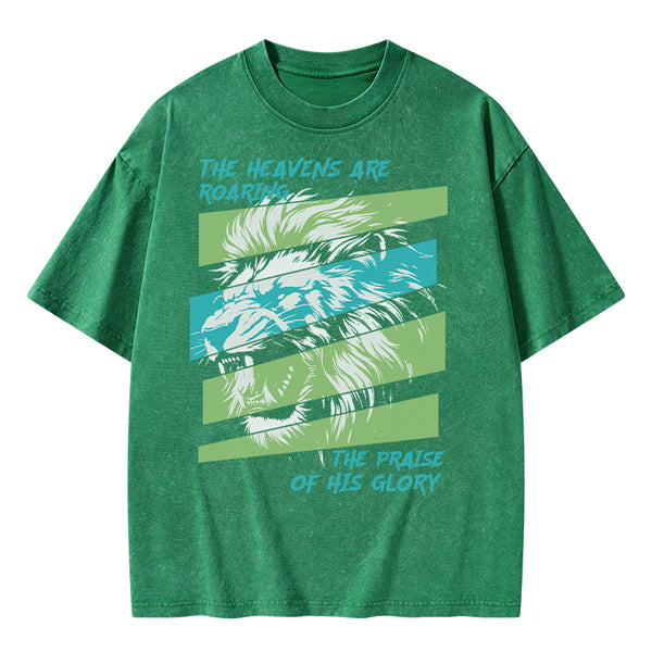 The Heavens Are Roaring Christian Washed T-Shirt