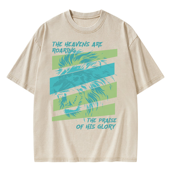 The Heavens Are Roaring Christian Washed T-Shirt