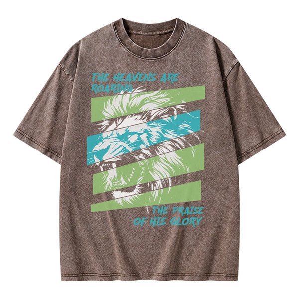 The Heavens Are Roaring Christian Washed T-Shirt