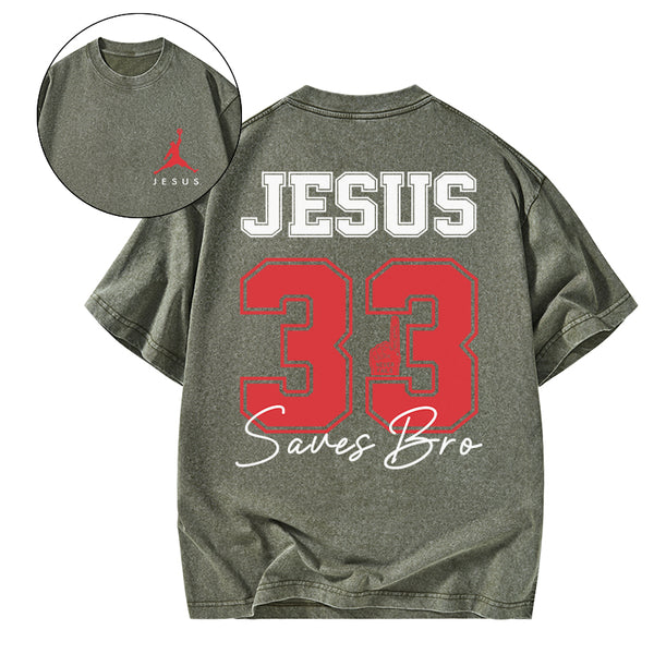 Jesus 33 Christian Washed T-Shirt