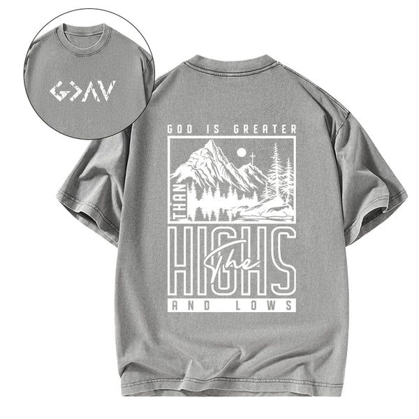 God Is Greater Christian Washed T-Shirt