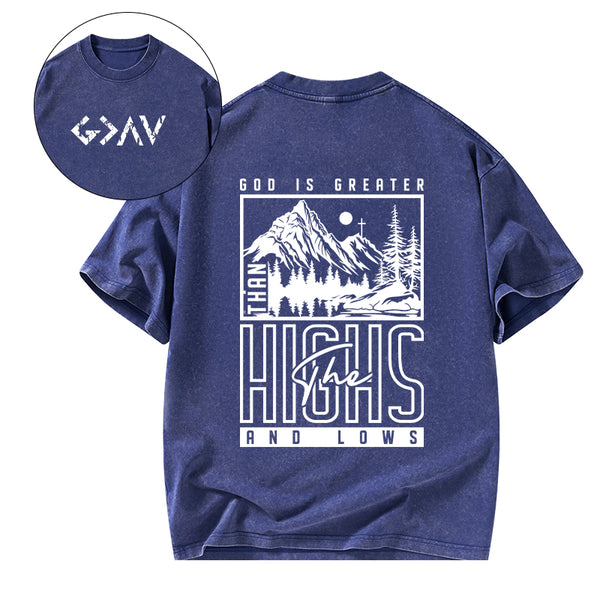 God Is Greater Christian Washed T-Shirt