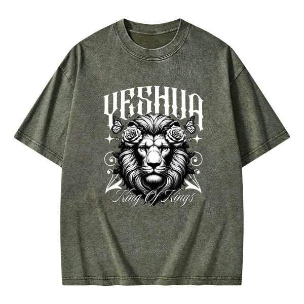 Yeshua King Of Kings Christian Washed T-Shirt
