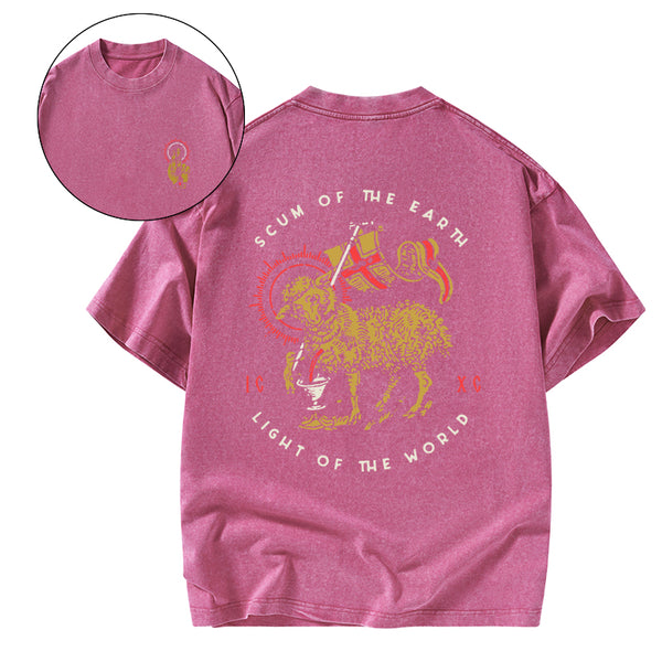 GC-WTSK0046 Scum Of The Earth Christian Washed T-Shirt