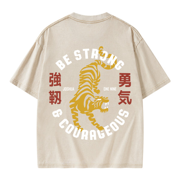 Be Strong And Courageous Christian Washed T-Shirt