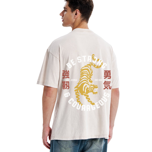 Be Strong And Courageous Christian Washed T-Shirt