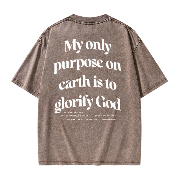 GC-WTSKNEW0011 My Only Purpose Christian Washed T-Shirt