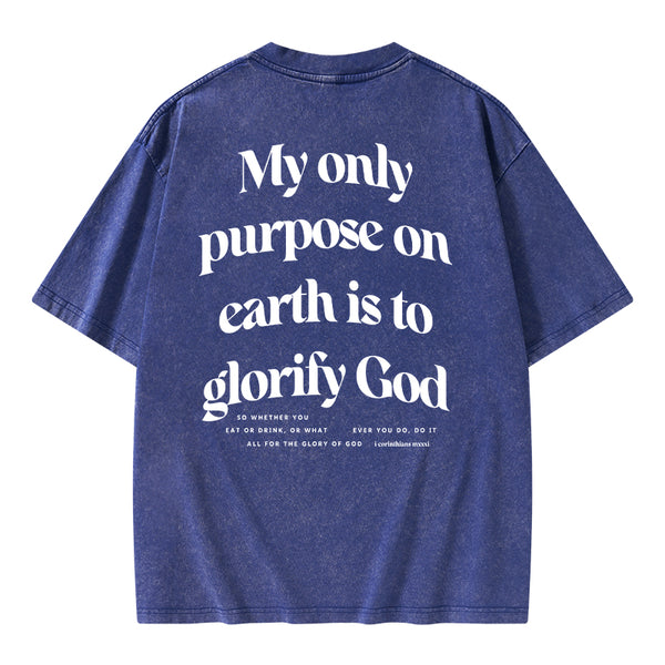 GC-WTSKNEW0011 My Only Purpose Christian Washed T-Shirt