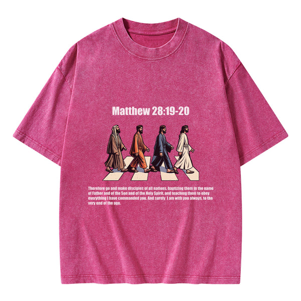 Go And Make Disciples Christian Washed T-Shirt
