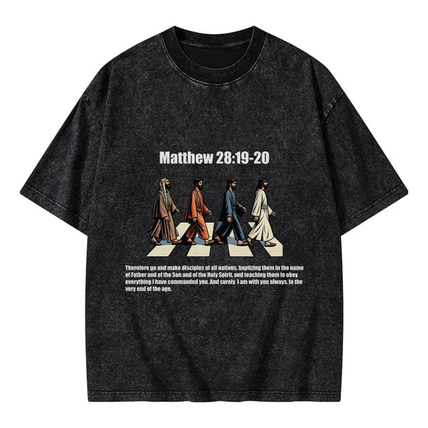 Go And Make Disciples Christian Washed T-Shirt