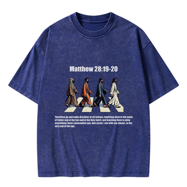 Go And Make Disciples Christian Washed T-Shirt