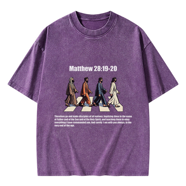 Go And Make Disciples Christian Washed T-Shirt