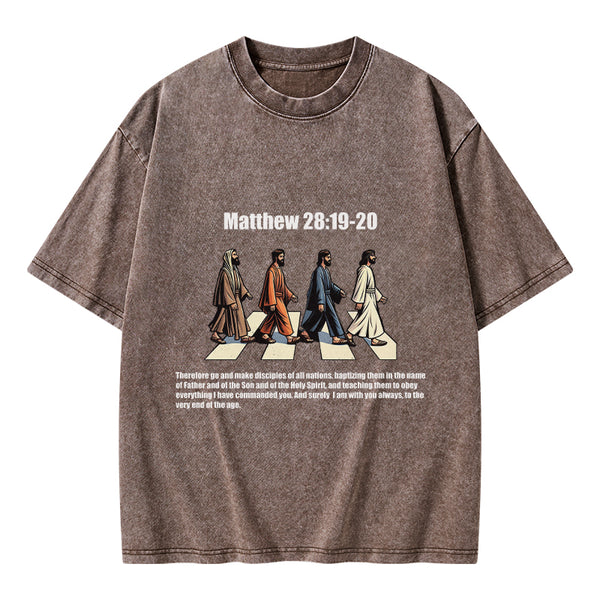 Go And Make Disciples Christian Washed T-Shirt