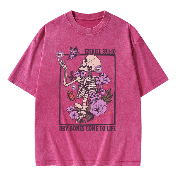 GC-WTSY0026 Dry Bones Come To Life Christian Washed T-Shirt
