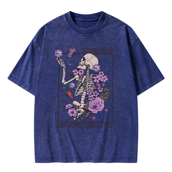GC-WTSY0026 Dry Bones Come To Life Christian Washed T-Shirt