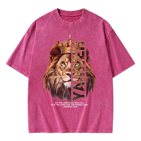 He Is The Living God Christian Washed T-Shirt