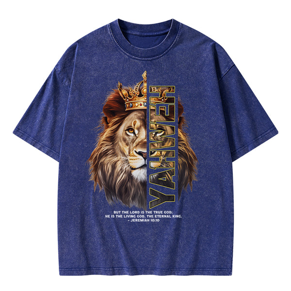 He Is The Living God Christian Washed T-Shirt