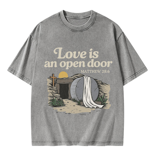 Love Is An Open Door Christian Washed T-Shirt