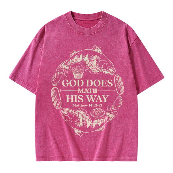 God Does Math His Way Christian Washed T-Shirt