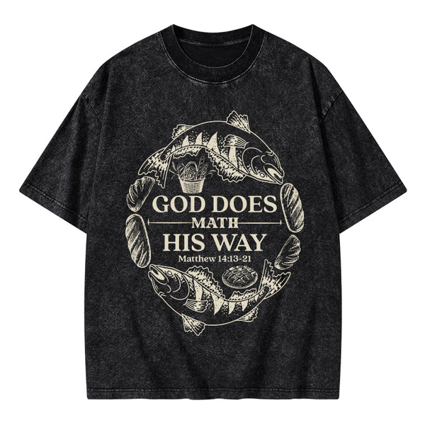 God Does Math His Way Christian Washed T-Shirt