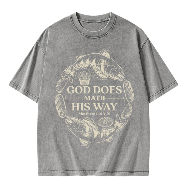 God Does Math His Way Christian Washed T-Shirt