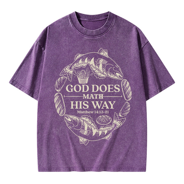 God Does Math His Way Christian Washed T-Shirt