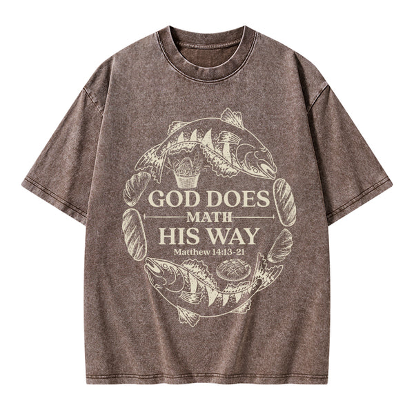 God Does Math His Way Christian Washed T-Shirt