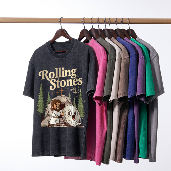The Stone Was Rolled Away Christian Washed T-Shirt