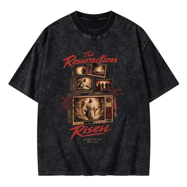 The Resurrection Risen Christian Washed T-Shirt