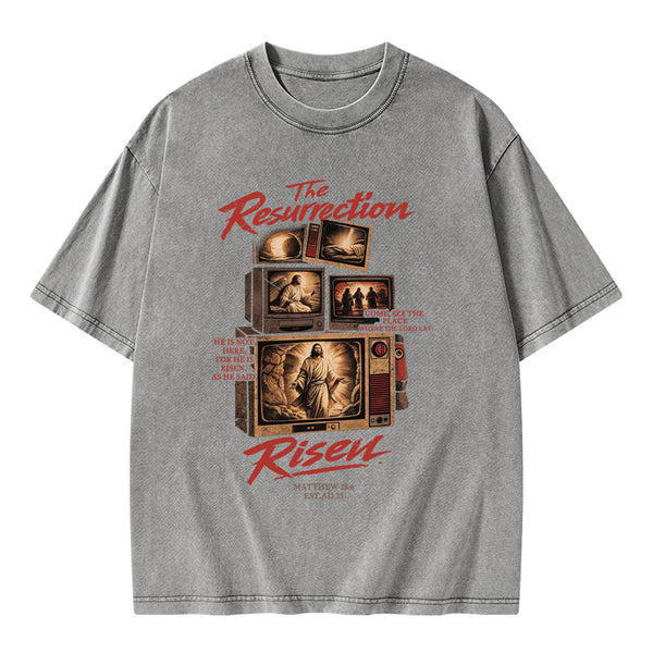 The Resurrection Risen Christian Washed T-Shirt