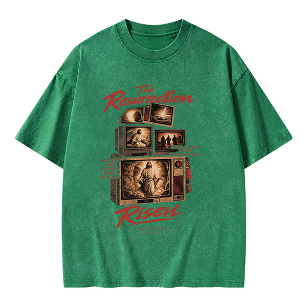 The Resurrection Risen Christian Washed T-Shirt