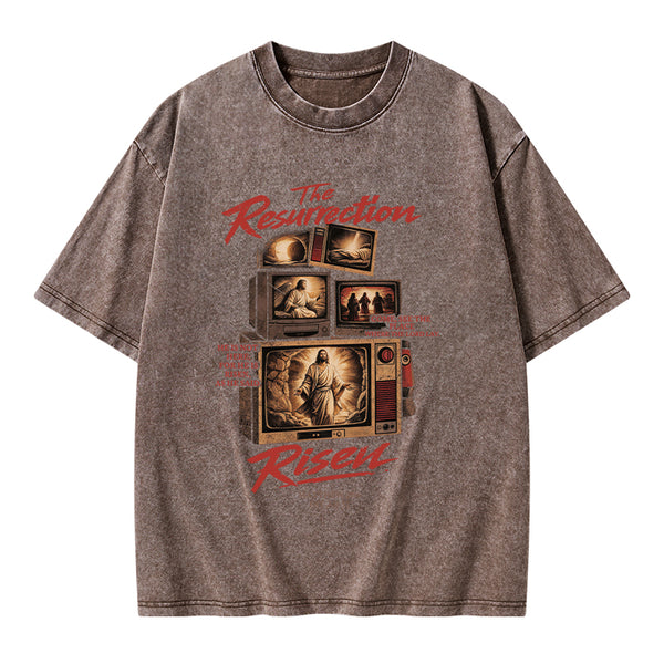 The Resurrection Risen Christian Washed T-Shirt