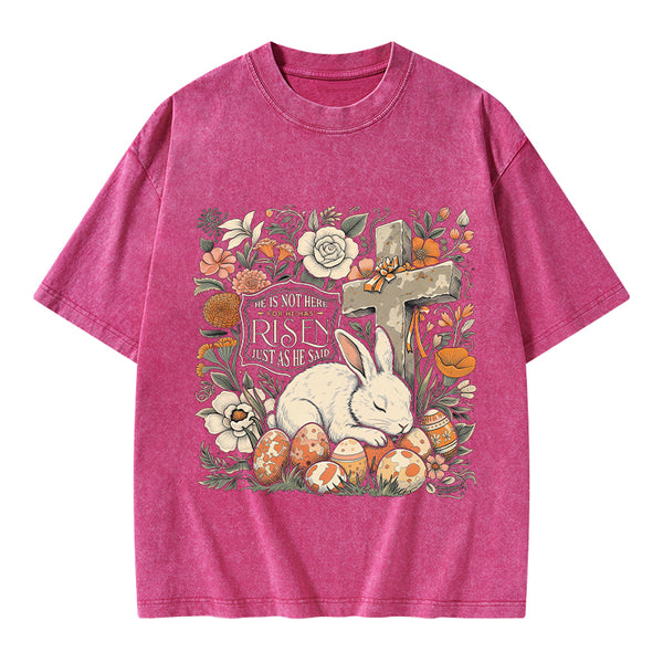 He Is Not Here Christian Washed T-Shirt