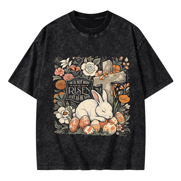 He Is Not Here Christian Washed T-Shirt