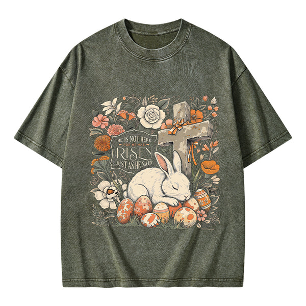 He Is Not Here Christian Washed T-Shirt