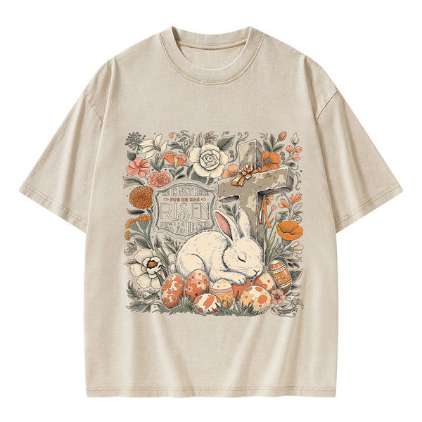 He Is Not Here Christian Washed T-Shirt