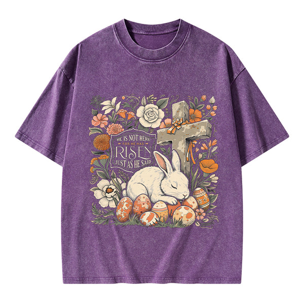 He Is Not Here Christian Washed T-Shirt
