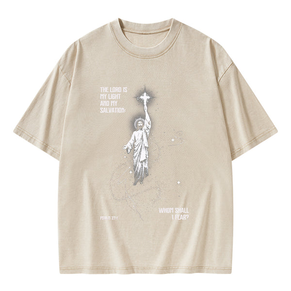 The Lord Is My Light Christian Washed T-Shirt