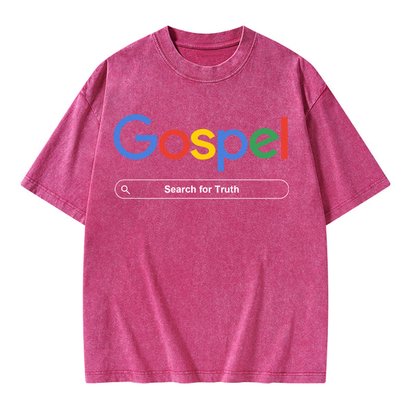 Gospel Search For Truth Christian Washed T-Shirt