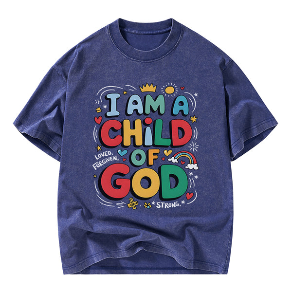 I'm A Child Of God Christian Washed T-Shirt