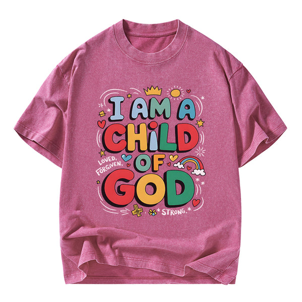 I'm A Child Of God Christian Washed T-Shirt