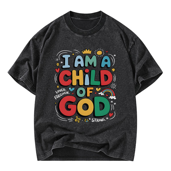 I'm A Child Of God Christian Washed T-Shirt
