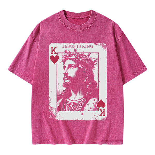 Jesus Is King Card Washed T-Shirt