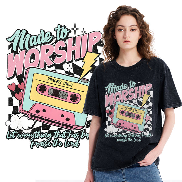 Made To Worship Christian Washed T-Shirt