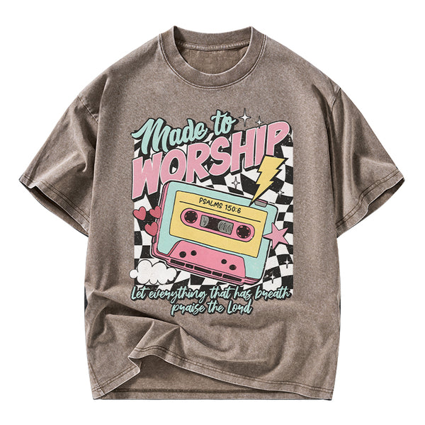 Made To Worship Christian Washed T-Shirt