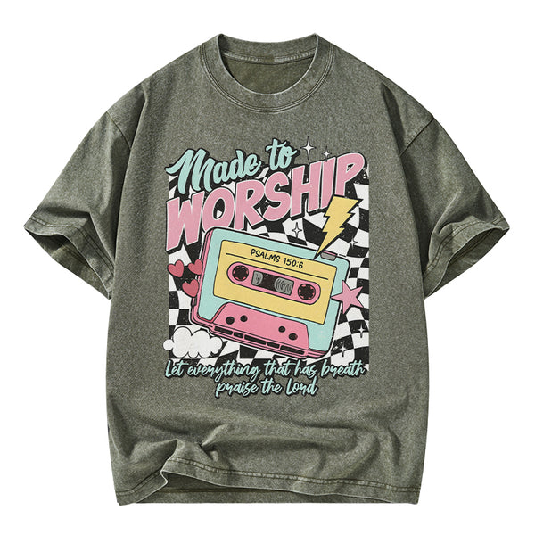 Made To Worship Christian Washed T-Shirt