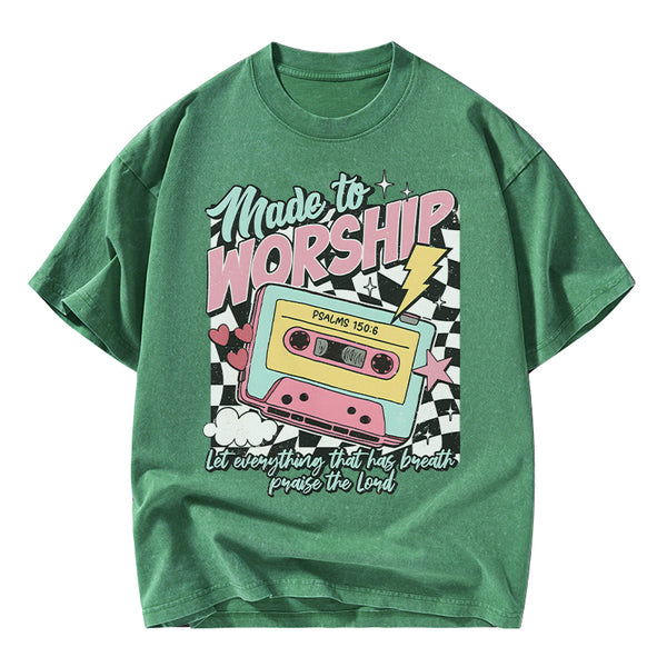 Made To Worship Christian Washed T-Shirt