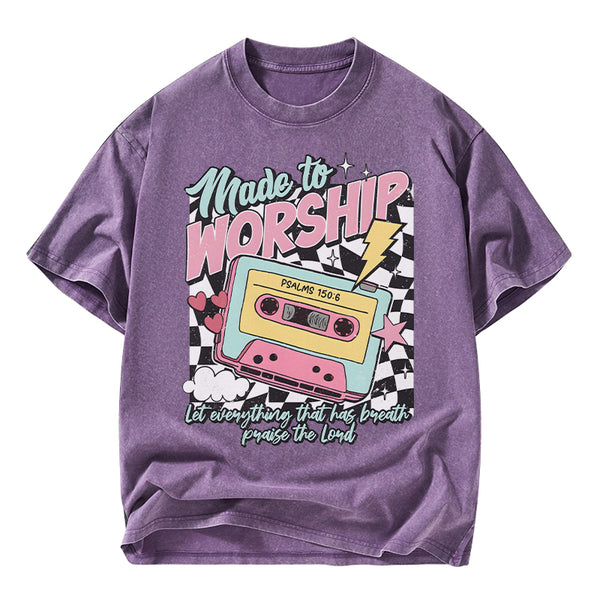 Made To Worship Christian Washed T-Shirt